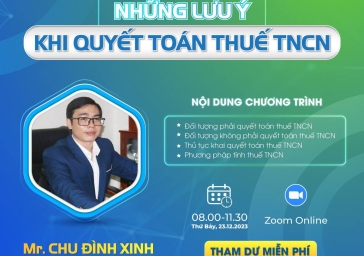 Hội thảo "NHỮNG LƯU Ý KHI QUYẾT TOÁN THUẾ TNCN"